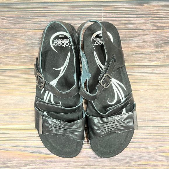 Abeo Bliss Women's Black Strappy Orthopedic Sandals - Picture 7 of 8